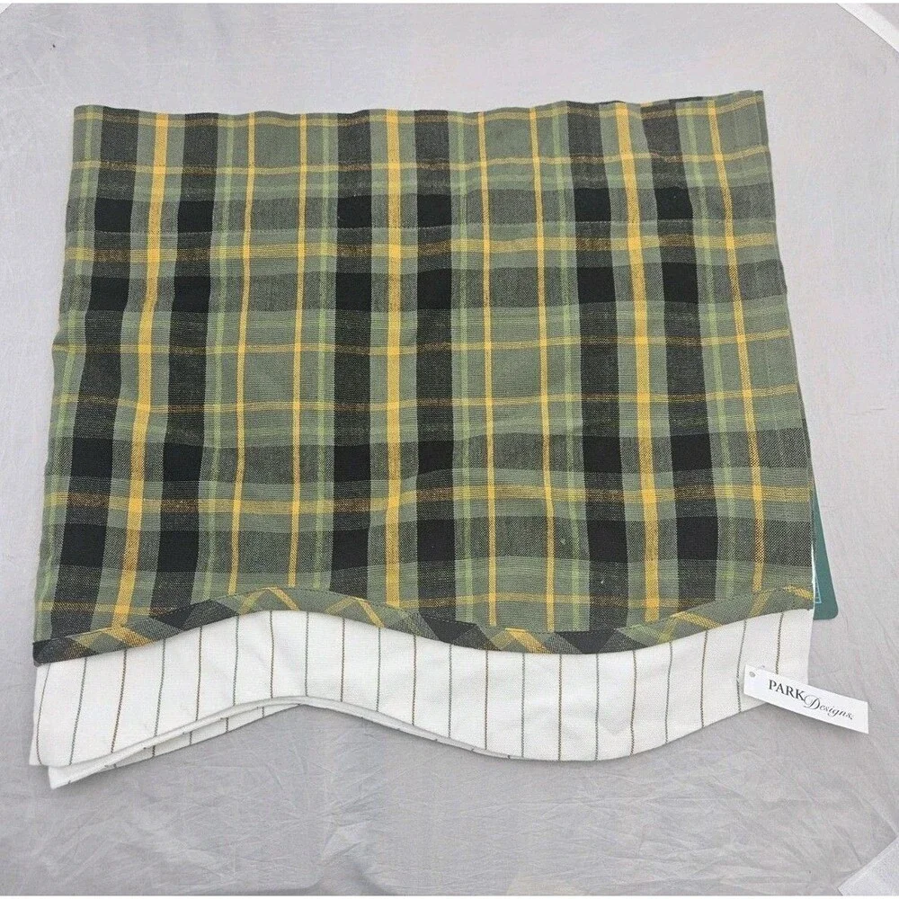 Park Designs Willow Lane Plaid Lined Layered Valance 72 in x 14 in - One Valance